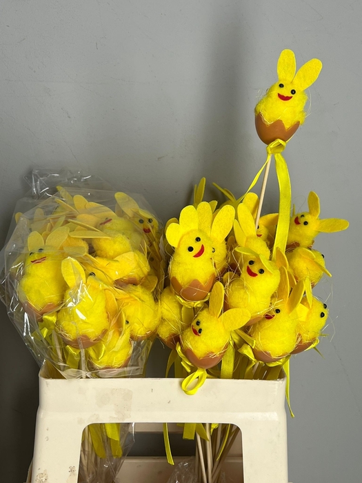 <h4>Stick Egg+Rabbit+Bow Yellow</h4>