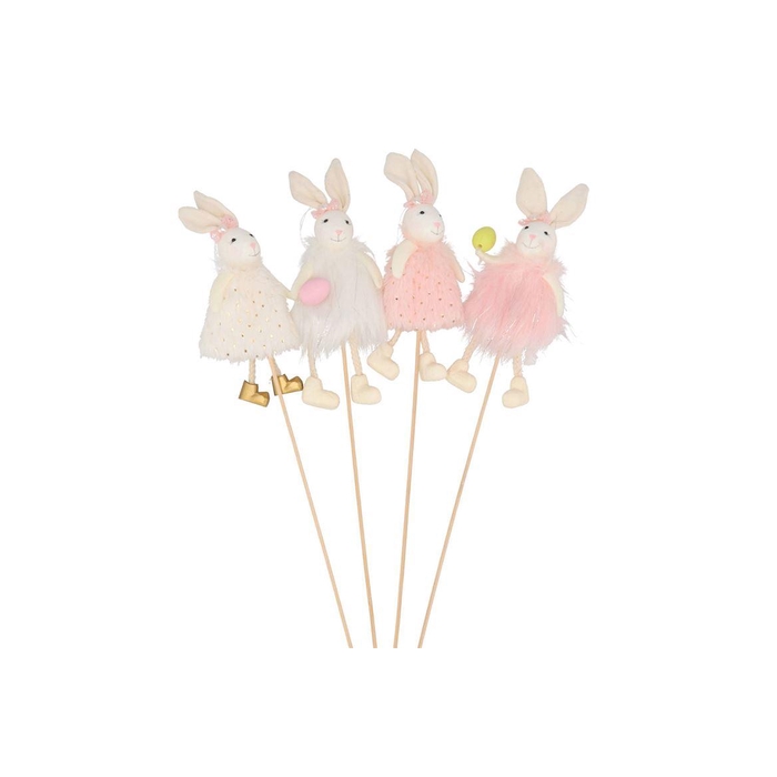 <h4>Pick Easter Fluffy Bunny White/pink Ass P/1 50cm</h4>