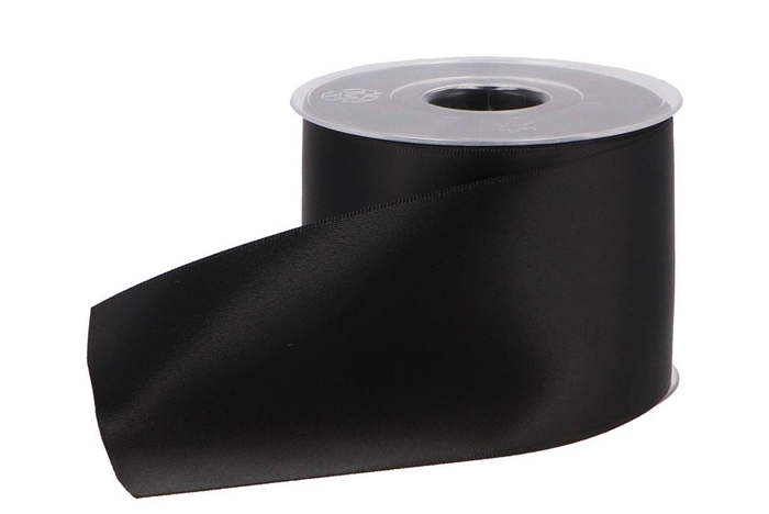 <h4>Ribbon Grave Double Satin 60 Black 70mmx25m P/1</h4>