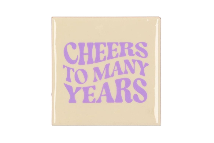 <h4>Tile Cheers To Many Years Beige 10x10x1cm</h4>