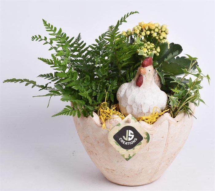 <h4>Cement schaal ei 18 cm creme</h4>