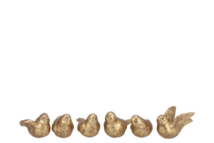 Deco Humming Bird Gold 6 Assorted 5x5x9cm