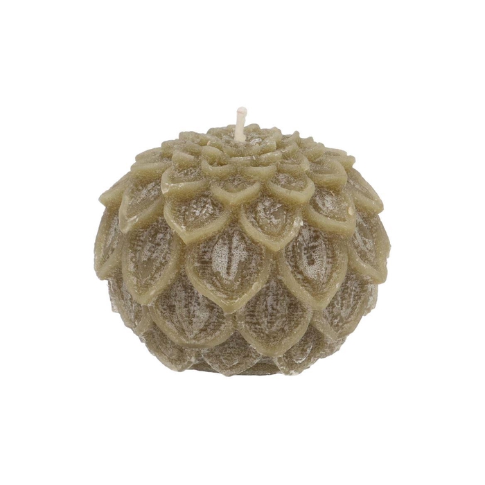 <h4>Candle Dahlia Olive 9x7cm</h4>