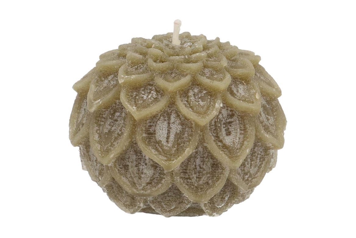 Candle Dahlia Olive 9x7cm
