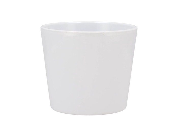 <h4>Ceramic White Shiny Pot 13cm Nm</h4>
