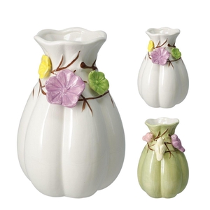 Ceramics Vaas bird/flower d13.5*20cm