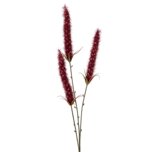 Decorative branch , Reeds (Phragmites australis), Indoor, H 82 cm, Iron, Plastic mixed materials darkred