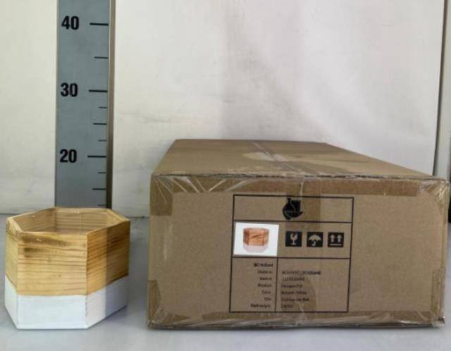 <h4>WOOD POT  6 KANTIG D13XH12</h4>