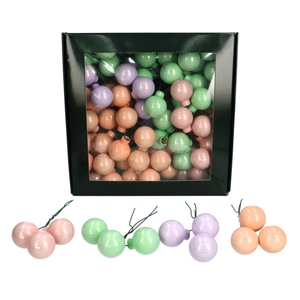 Kerstbal Bal/draad 25mm pearl x144
