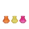 Roman Orange Mix Diamond Glass Vase Ass 14x14cm