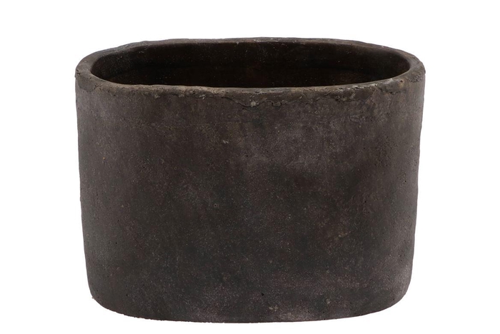 <h4>Iron Stone Grey Oval Pot 28x16x20cm</h4>