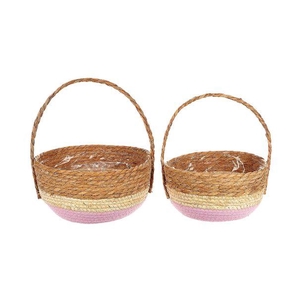 Basket Makka with Handle S/2 H12D24