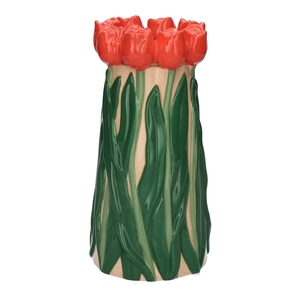 Vase Tulips3 d11.3\\12.5xh24.5 red\\cream