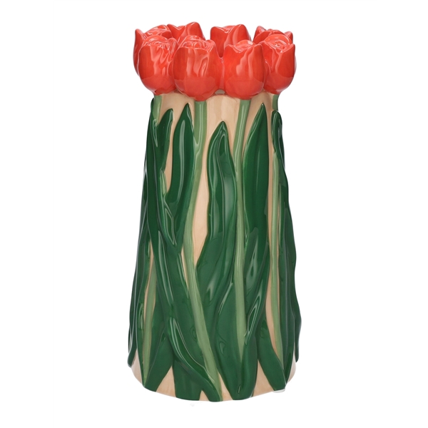 <h4>Vase Tulips3 d11.3\\12.5xh24.5 red\\cream</h4>