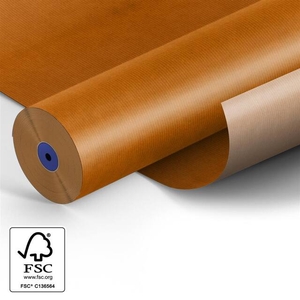 Papier: 60cm br. kraft 50gr Fond oranje 400m.