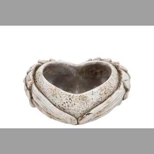 Concrete Heart Top Wings Planter Straight 24x22x8cm