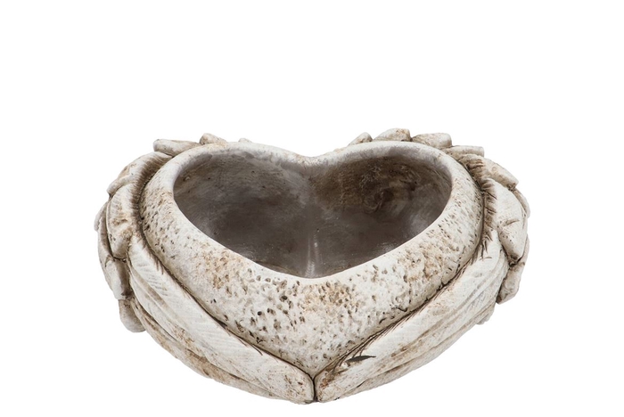 <h4>Concrete Heart Top Wings Planter Straight 24x22x8cm Nm</h4>