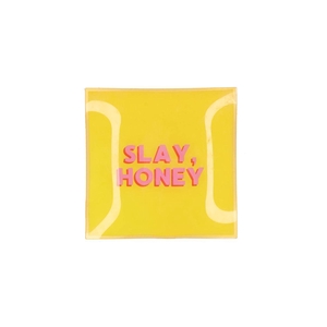 Plate Square Slay, Honey 18x18x2cm