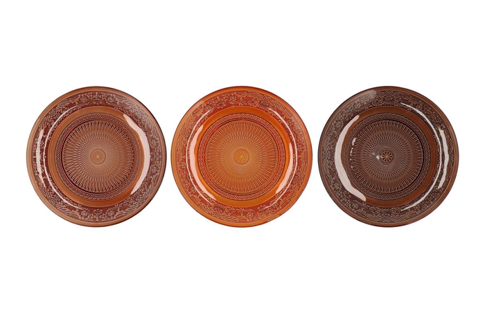 <h4>Dayah Earthy Terra Glass Plate 29x2,5cm Ass P/1</h4>