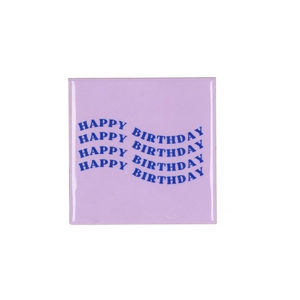 Tile Birthday Purple 10x10x1cm