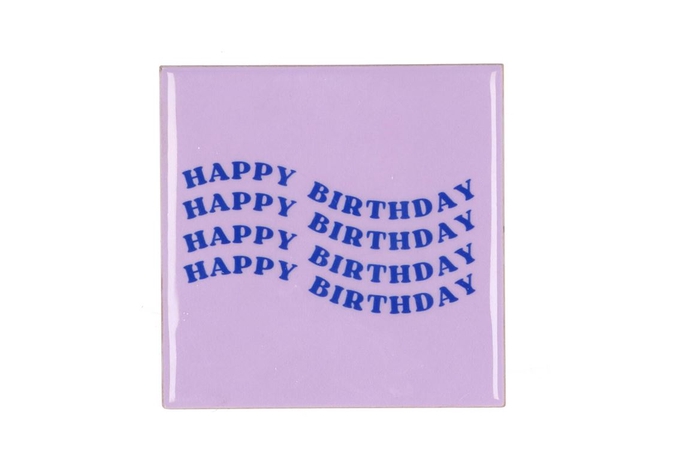 <h4>Tile Birthday Purple 10x10x1cm</h4>