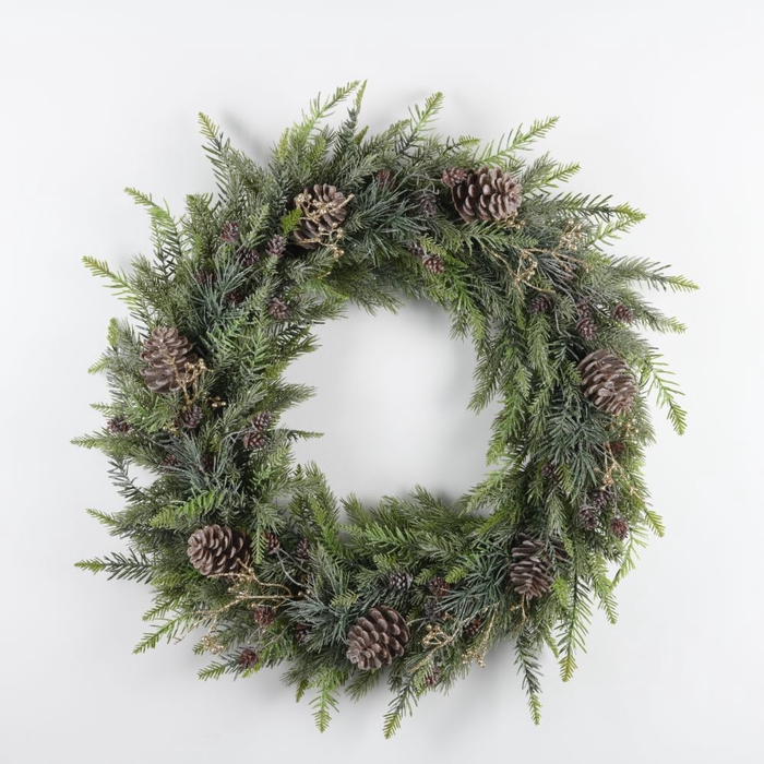 AF Wreath Fir Mx 70cm Frost+Gl