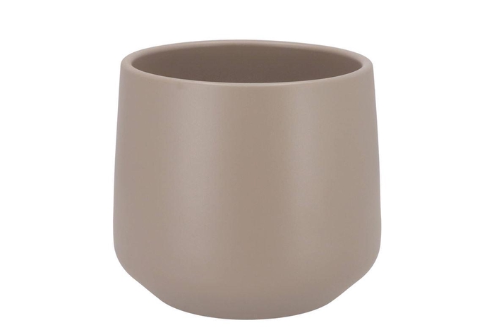<h4>Ceramic Taupe Matt Pot Berlin 18cm</h4>