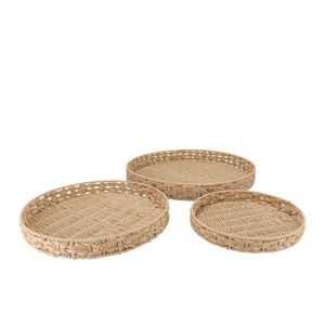 Gaby Natural Tray S/3 30x4/40x4/50x5cm