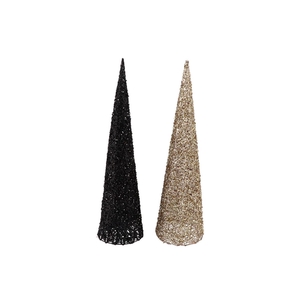 Sparkle Black/gold Cone Tree Led30 Ass 90x21x27cm