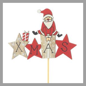 Kerst bijsteker 10cm Kerstman Xmas 9*6.5cm