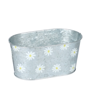 Bowl Daisies zinc 19.5x11.5xH9.3cm