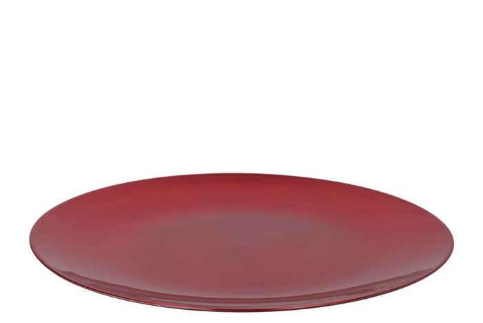 Melamine Lisa Red Plate Round 40x40x2cm