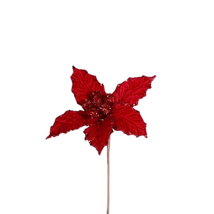 <h4>Christmas Deco poinsettia/wire 10cm</h4>