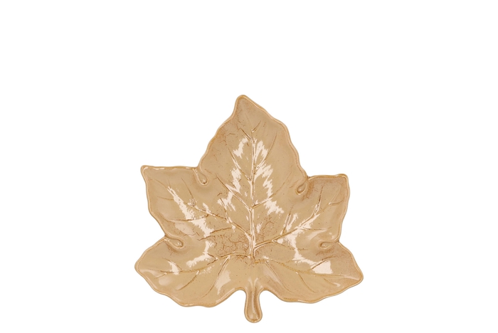 Leaf Maple Plate Warm Sand 11x11x3cm Nm