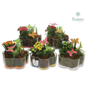 Glazen Bloemschaalmet Voorjaar arrangement