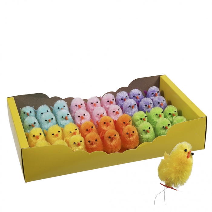 <h4>Easter Deco chenille baby chicken 4cm x36</h4>