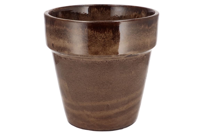 Ebbi Moss Brown Pot Glaze 25x25cm Nm