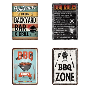 Wall Hanger Tin 20x30cm BBQ Mi