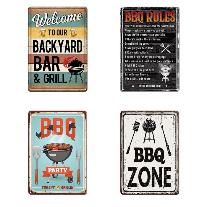 <h4>Wall Hanger Tin 20x30cm BBQ Mi</h4>