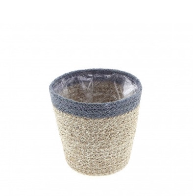 <h4>Baskets Pot hessian stripe d12*10cm</h4>