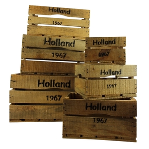 Set Holland kisten naturel (set van 6)