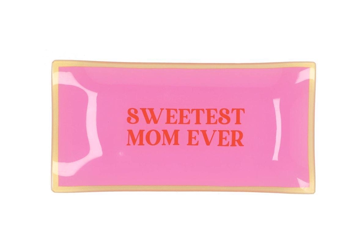 Plate Rectangle Sweetest Mom Ever 20x10x2cm