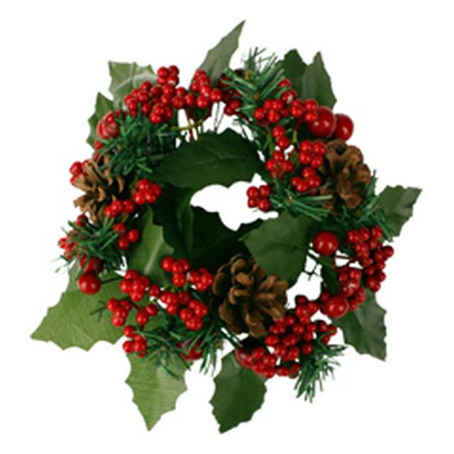 <h4>Wreath christmas ring Ø7,6cm berries red R3</h4>