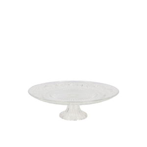 Dayah Transparent Glass Plate On Foot 15x8cm