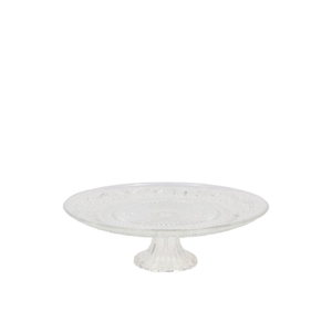 Dayah Transparent Glass Plate On Foot 15x8cm