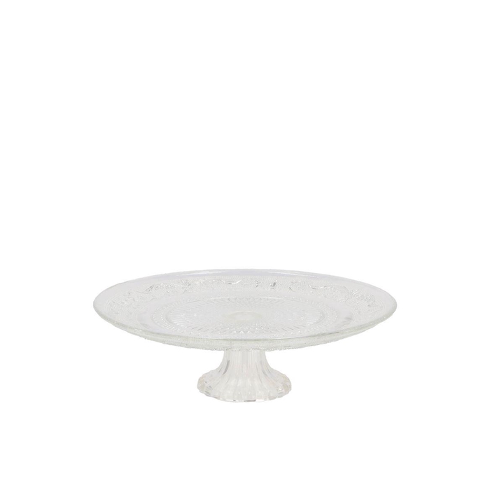<h4>Dayah Transparent Glass Plate On Foot 15x8cm</h4>
