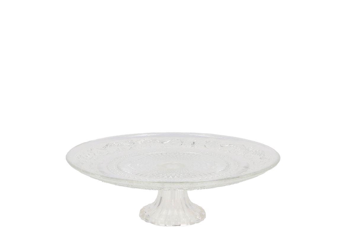 Dayah Transparent Glass Plate On Foot 15x8cm