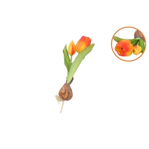 Silk Tulip Bulb Dark Orange 25cm