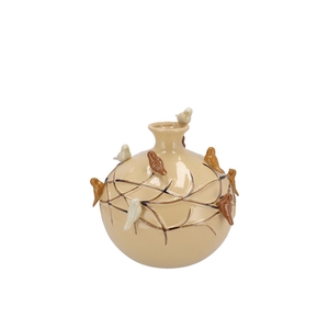 Bird Vase Tube Sand 14x14x14cm