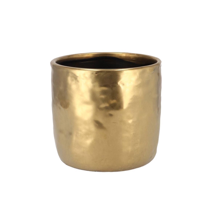 <h4>Iron Stone Gold Glazed Pot 16x15cm</h4>